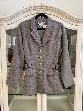 90s Rampage Plaid Houndstooth Light Blazer